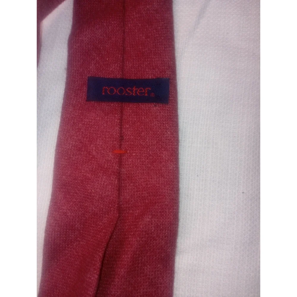 Rooster Lambswool Red White Color Blend USA Made‎ Woven In Scotland Classic